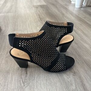 Madeline Black Perforated Heels